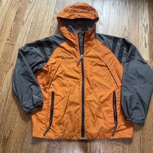 Columbia Sportswear Youth Sz 10/12 Lightweight zip Jacket Windbreaker Orange